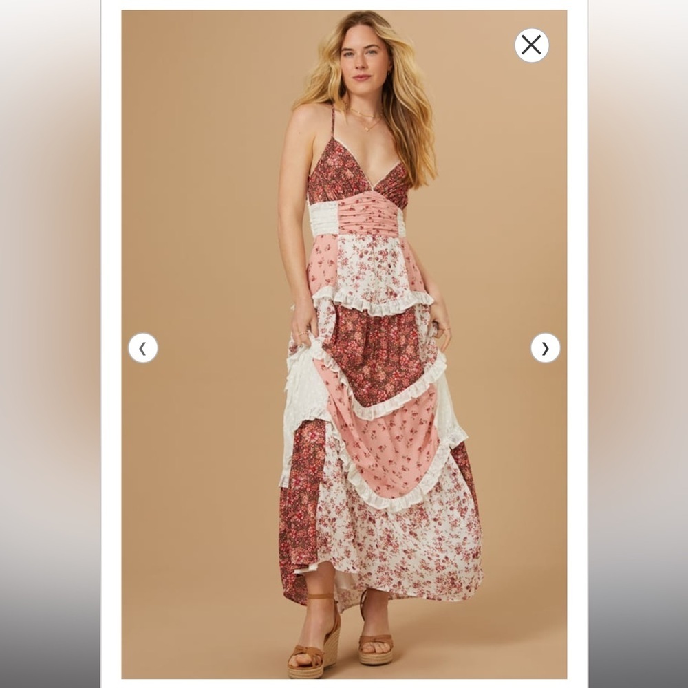 New with tags Altar’d state aderny floral patchwork maxi dress